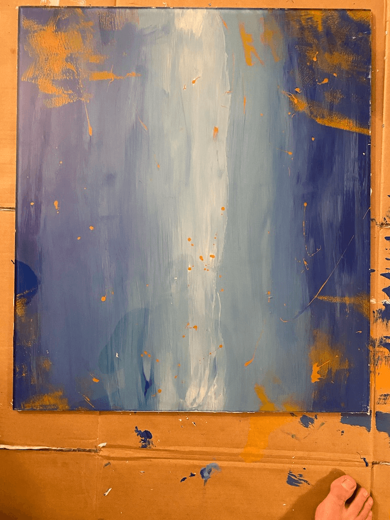 Blending paint on the glass