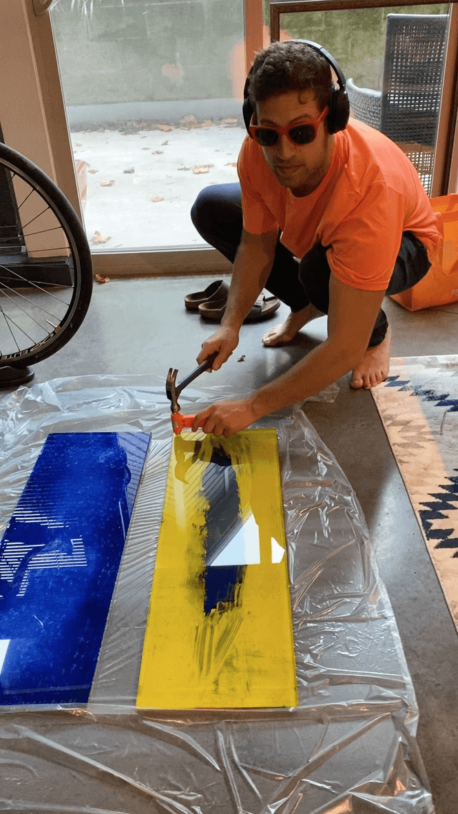 Me unsafely shattering tempered glass with inadequate protection