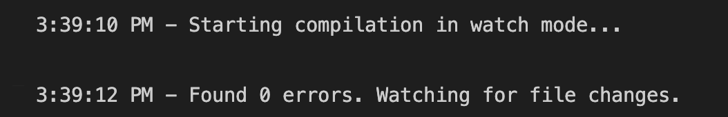 Command line showing build time of 2ms