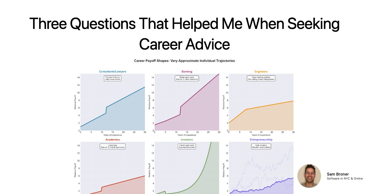 Three Questions That Helped Me When Seeking Career Advice